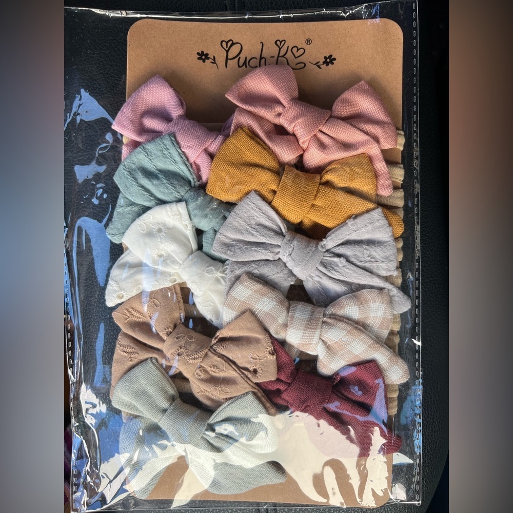 NWT 10 piece Multi-Colored Hair Bow Headband Set